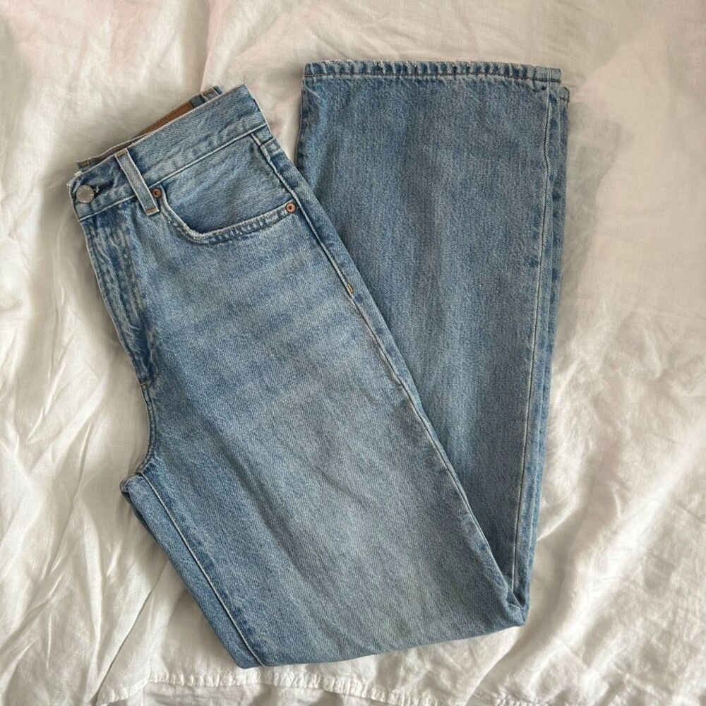 Denim Forum The Farrah Hi Rise Wide Leg Jeans 26 100% Cotton NWOT